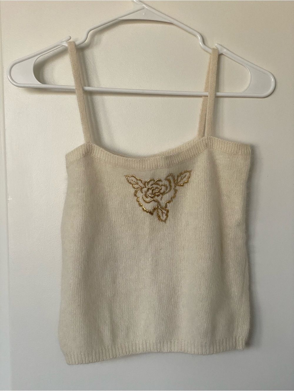 Vintage Cream Knit Tank Top S